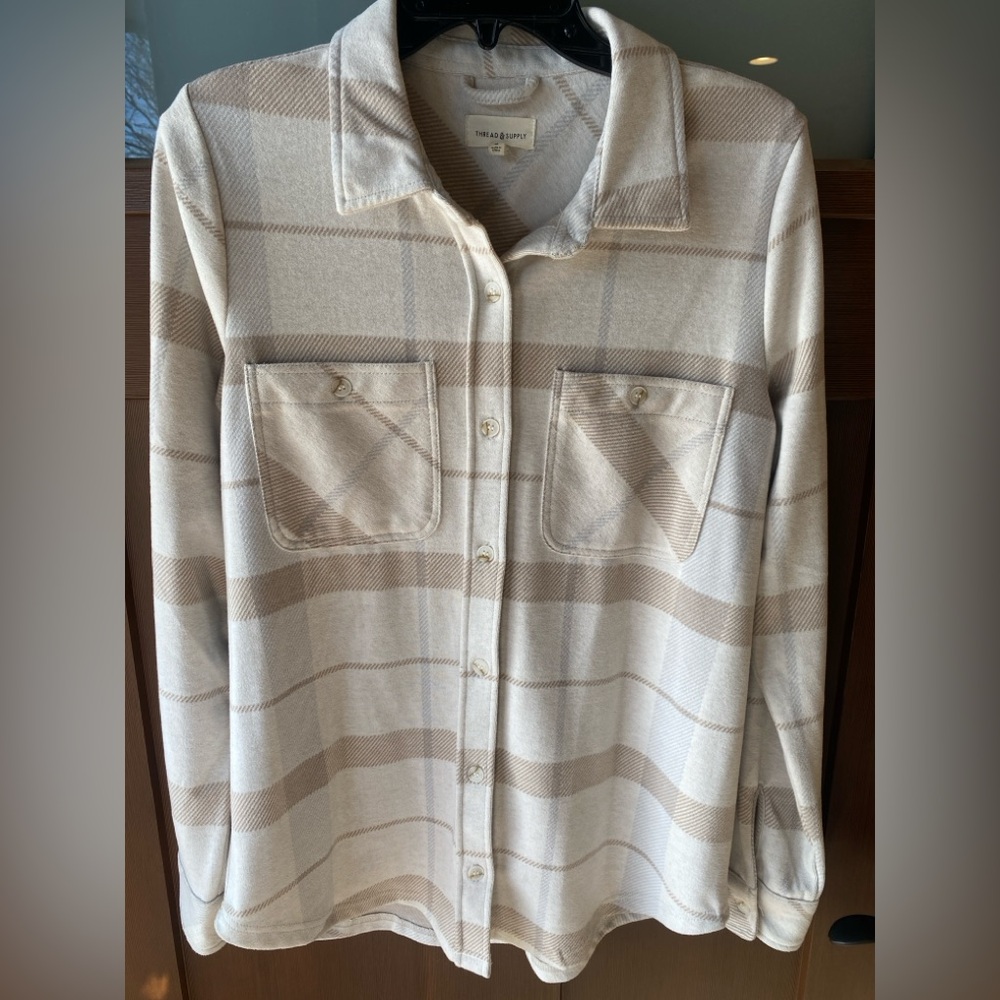 Thread and Supply button up short. Size small.